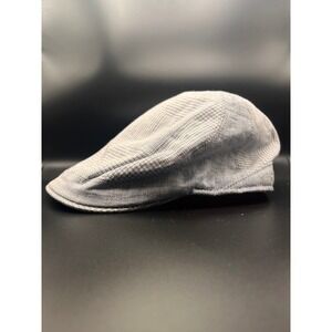 Wigens Nils Blue White Glen Plaid Linen Flat Cap Mens Size 58 Ivy Newsboy Hat